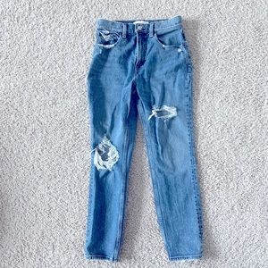 Abercrombie & Fitch High Rise Mom Jean Distressed Sz 2R
